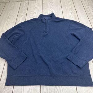 Polo Ralph‎ Lauren Quarter Zip Sweater Men X-Large Blue Pullover Pony Logo Knit